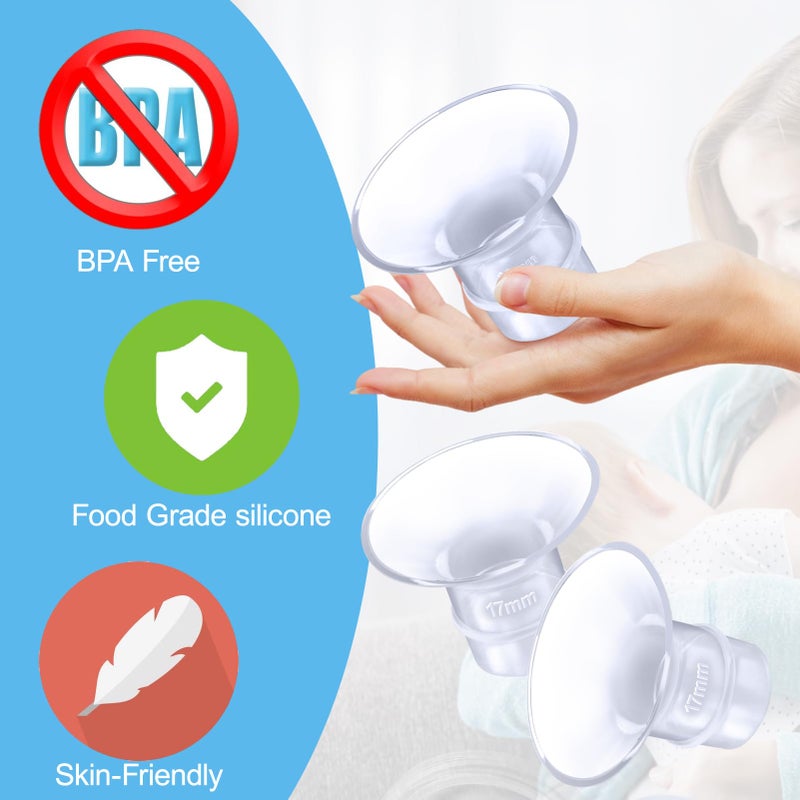 Juome 6Pcs Flange Inserts 17mm Compatible with Momcozy Wearable Breast Pump S12 Pro/S9 Pro/S12/S9, for TSRETE/Spectra/Medela 24mm Shields/Flanges, Reduce 24mm Tunnel Down to 17mm - Image 5
